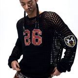 Opium Mesh Varsity Knit Sweater - Fuga Studios