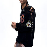 Opium Mesh Varsity Knit Sweater - Fuga Studios