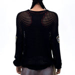 Opium Mesh Varsity Knit Sweater - Fuga Studios