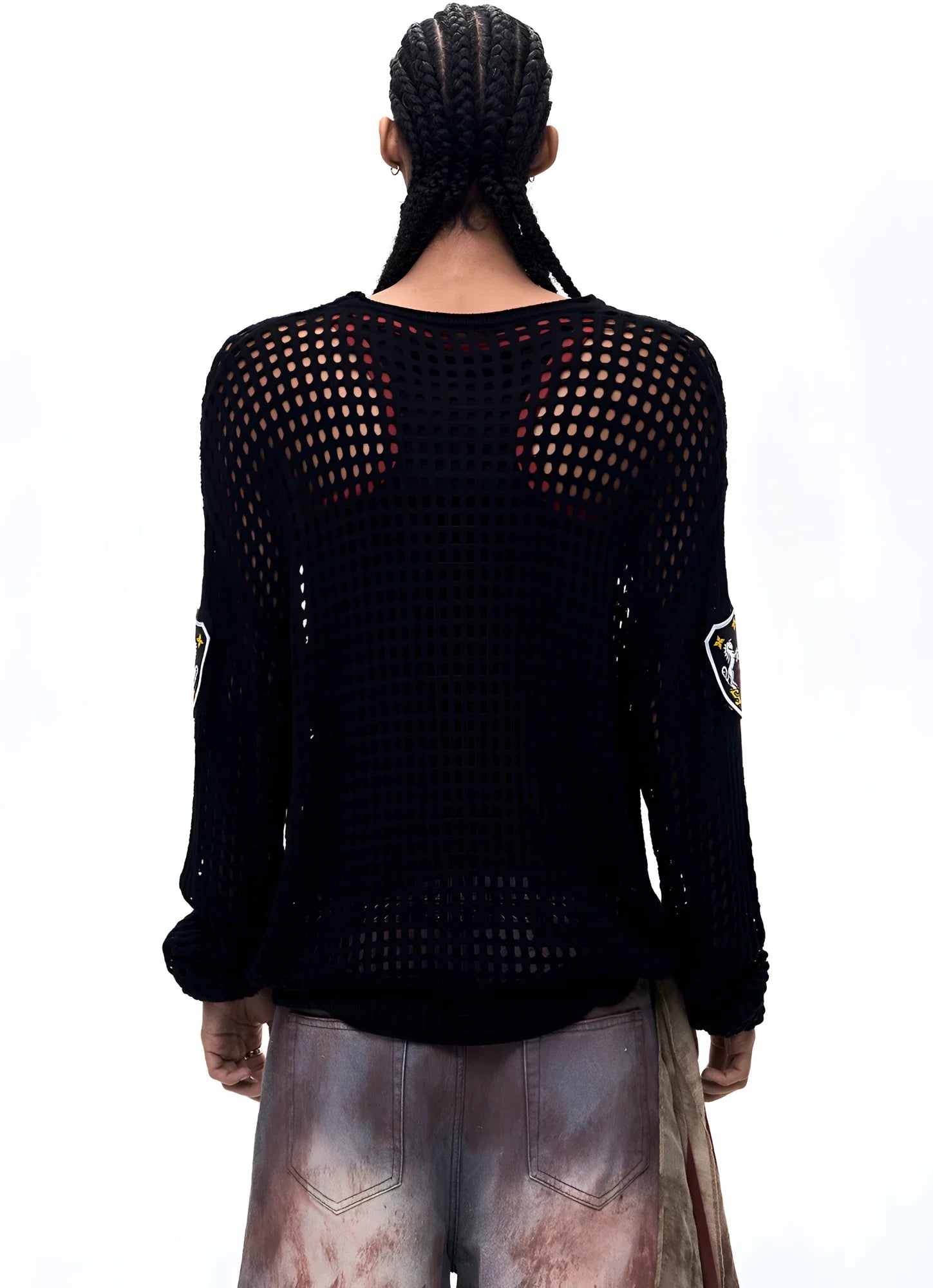 Opium Mesh Varsity Knit Sweater - Fuga Studios