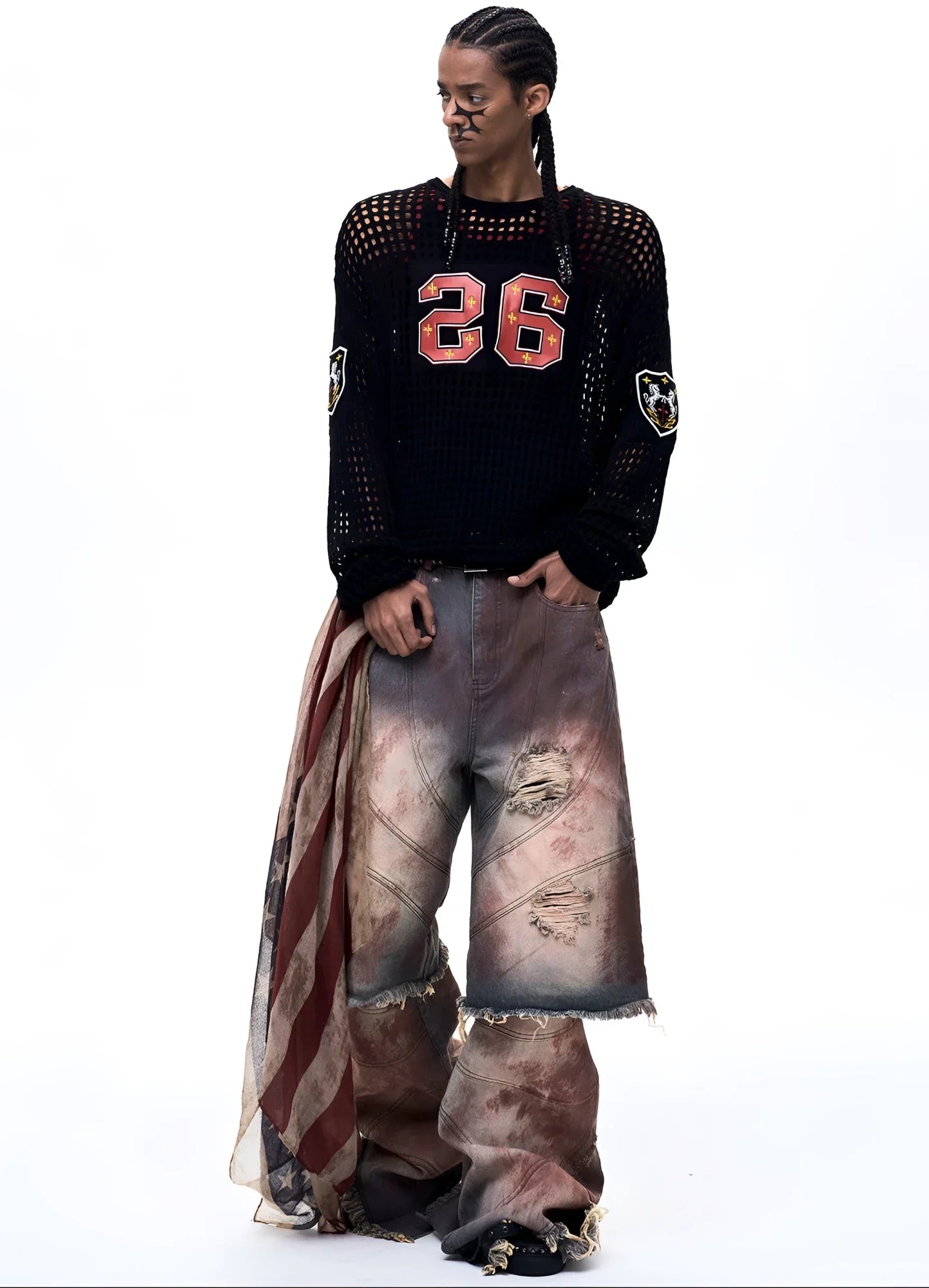 Opium Mesh Varsity Knit Sweater - Fuga Studios