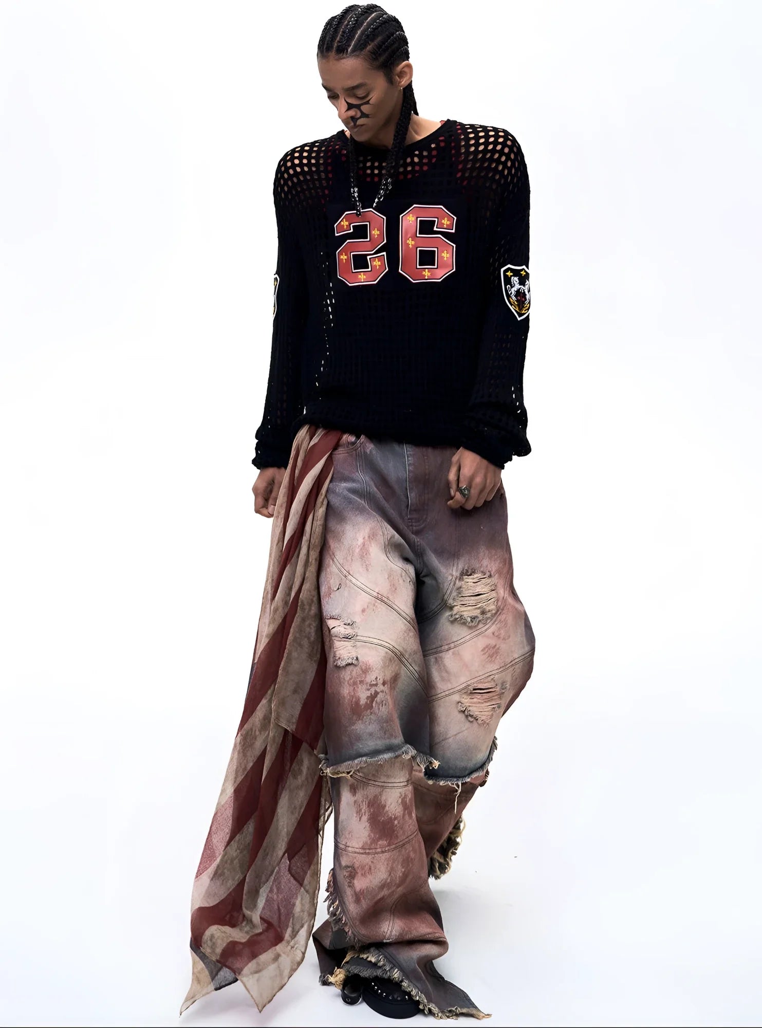 Opium Mesh Varsity Knit Sweater - Fuga Studios
