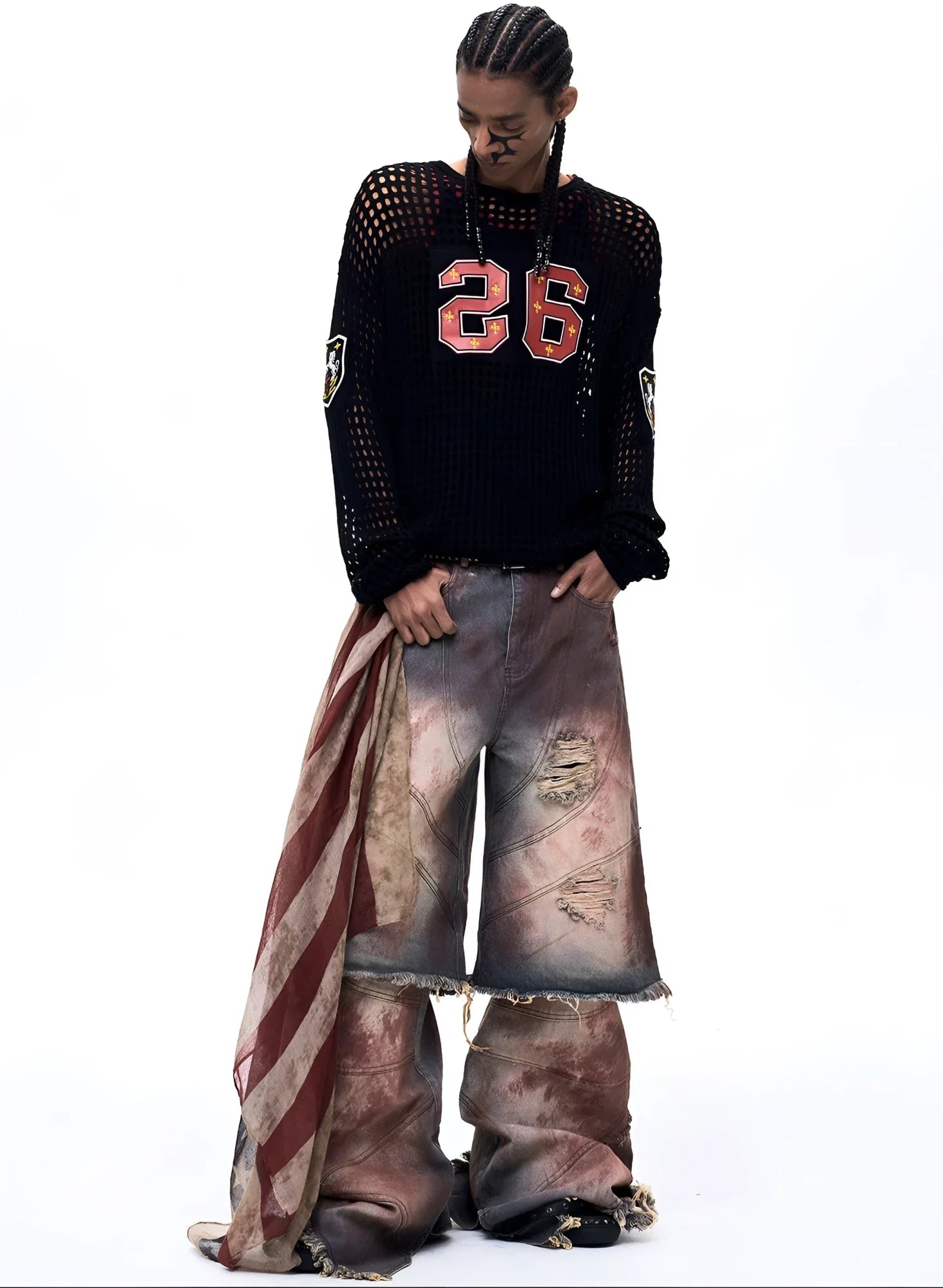 Opium Mesh Varsity Knit Sweater - Fuga Studios