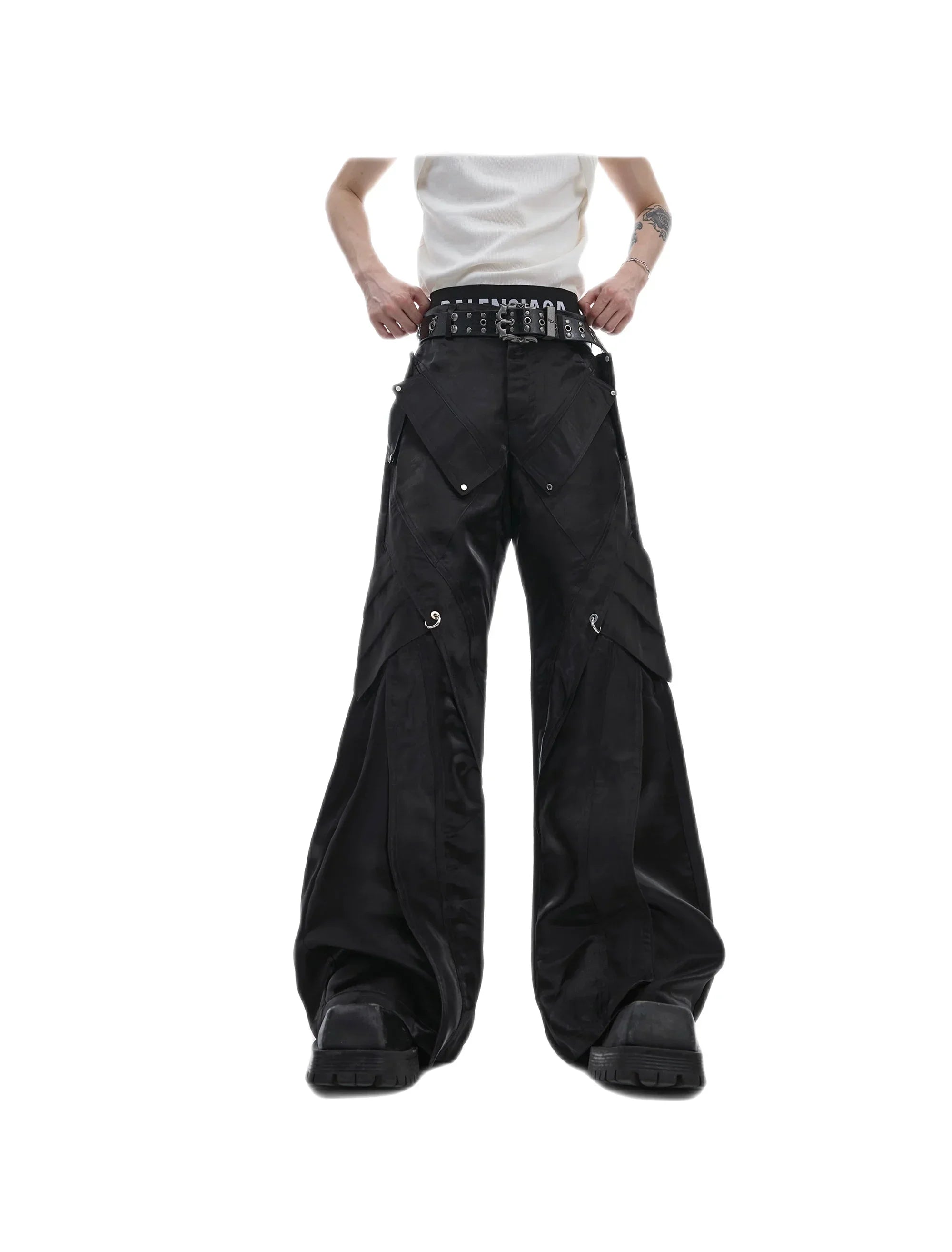 Opium Metal Buckle Leather Pants - Fuga Studios