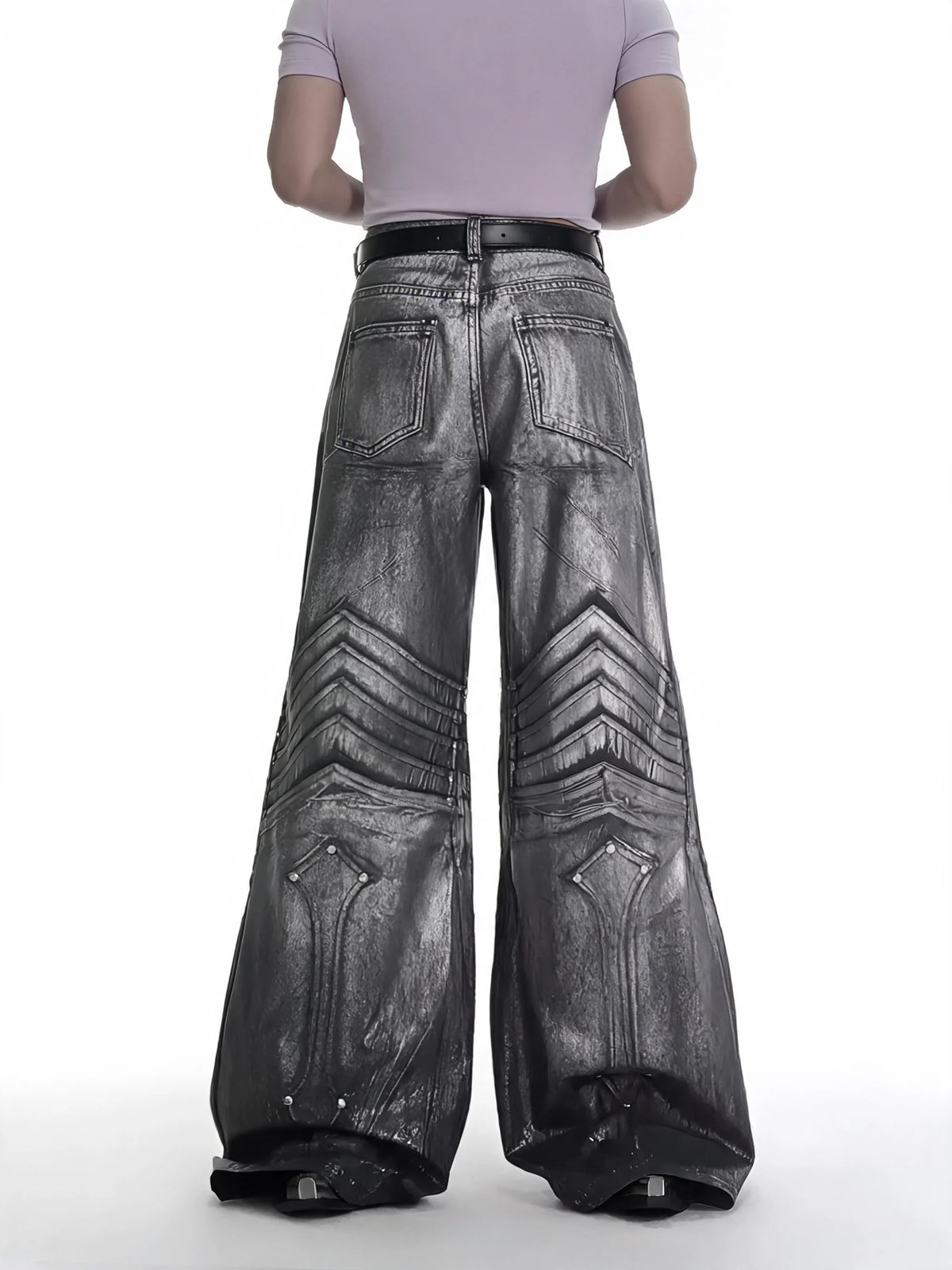 Opium Metallic Chevron Wide-Leg Pants - Fuga Studios