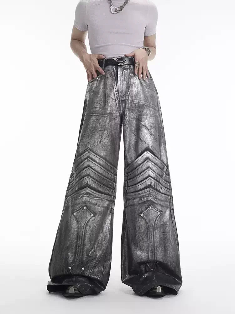 Opium Metallic Chevron Wide-Leg Pants - Fuga Studios