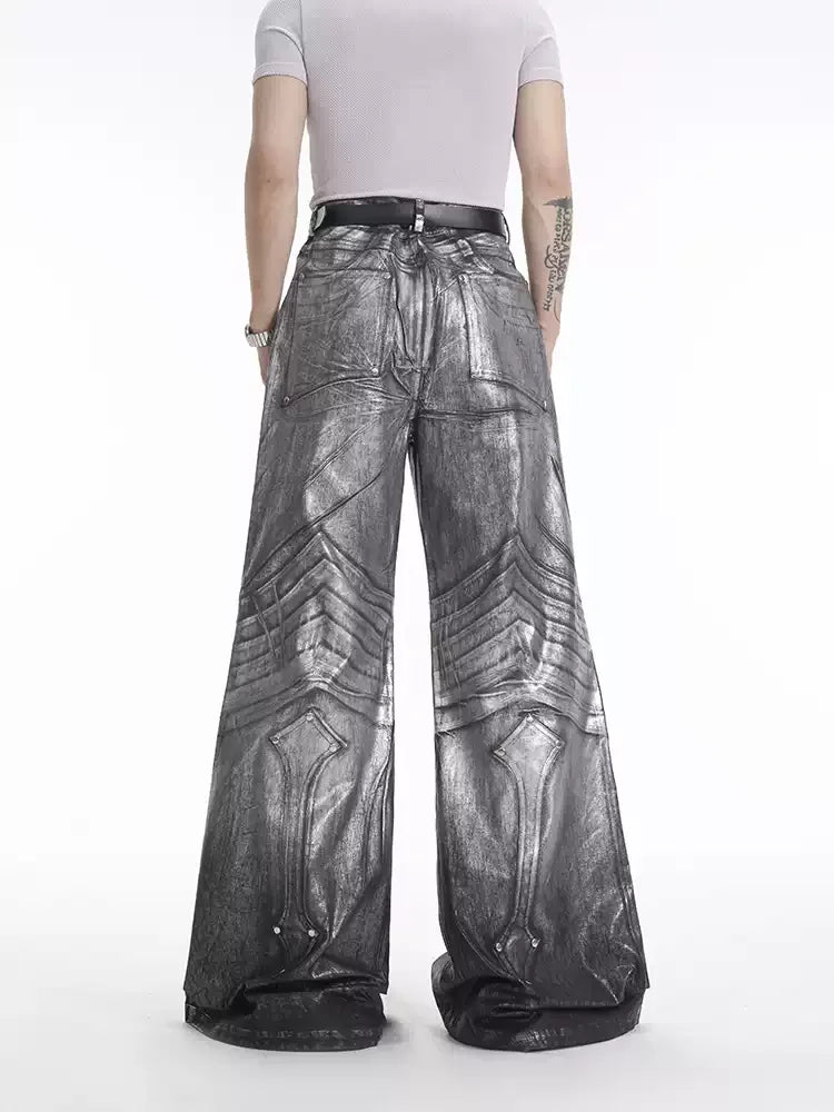 Opium Metallic Chevron Wide-Leg Pants - Fuga Studios