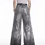 Opium Metallic Chevron Wide-Leg Pants - Fuga Studios