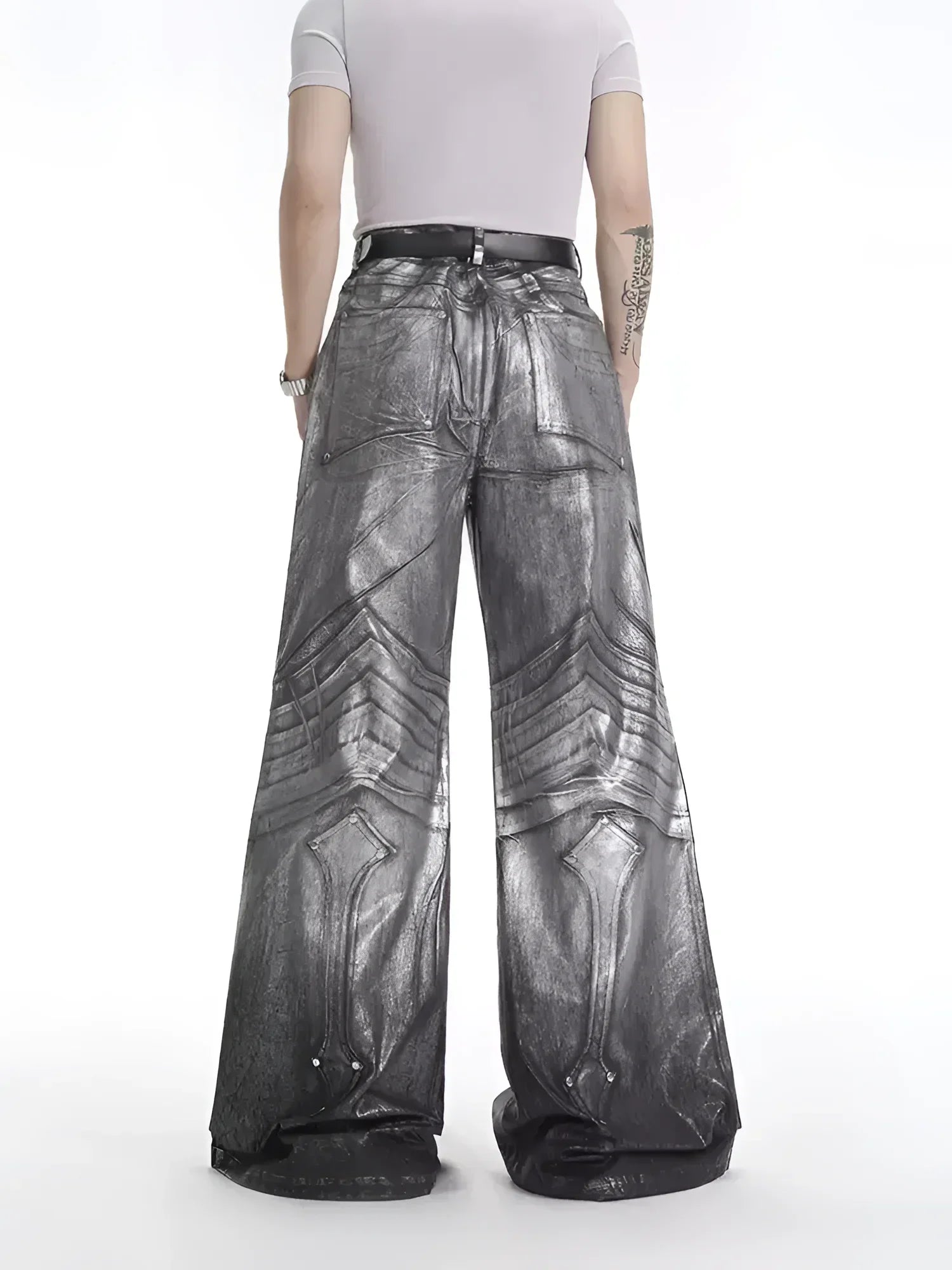Opium Metallic Chevron Wide-Leg Pants - Fuga Studios