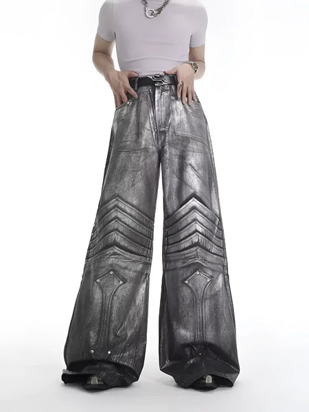Opium Wide-Leg Trousers. Metallic Chevron. | Fūga Studios