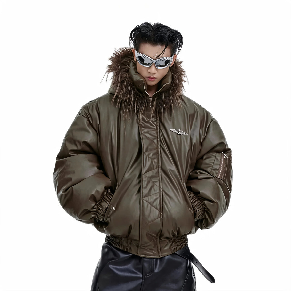 Opium Plush Leather Jacket - Fuga Studios