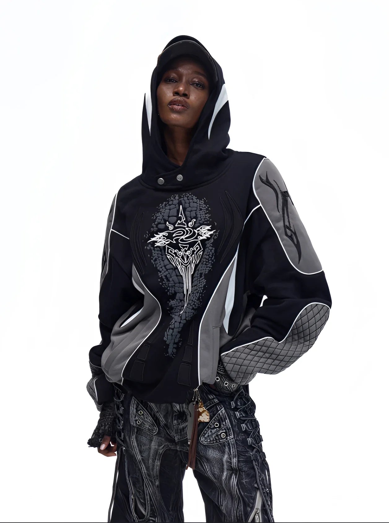 Opium Racing Hoodie. Cobra Emblem, Paneling. | Fūga Studios Opium Racing Hoodie. Cobra Emblem, Paneling. | Fūga Studios