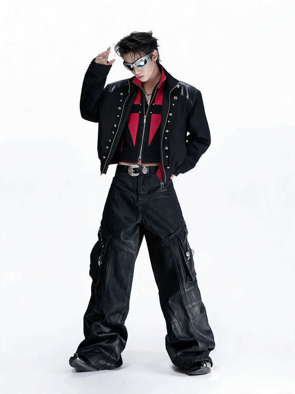 Opium Red Cross Jacket Schwarz - Fuga Studios