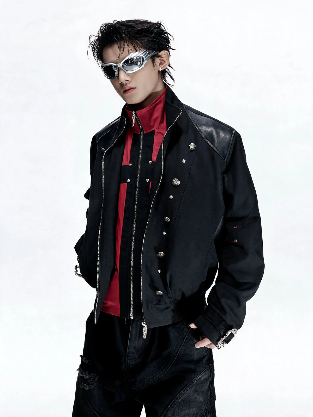 Opium Red Cross Jacket Schwarz - Fuga Studios