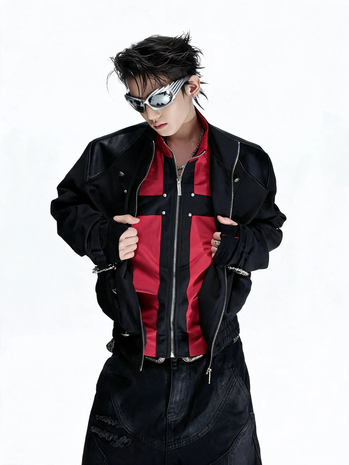 Opium Red Cross Jacket Schwarz - Fuga Studios