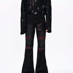 Placeholder Flared Denim Jeans Mens Patchwork - Fuga Studios