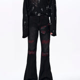 Placeholder Flared Denim Jeans Mens Patchwork - Fuga Studios