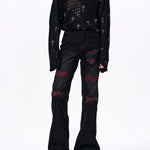 Placeholder Flared Denim Jeans Mens Patchwork - Fuga Studios