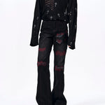 Placeholder Flared Denim Jeans Mens Patchwork - Fuga Studios