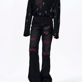 Placeholder Flared Denim Jeans Mens Patchwork - Fuga Studios