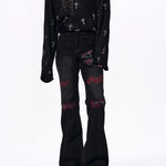 Placeholder Flared Denim Jeans Mens Patchwork - Fuga Studios