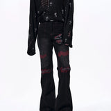 Placeholder Flared Denim Jeans Mens Patchwork - Fuga Studios