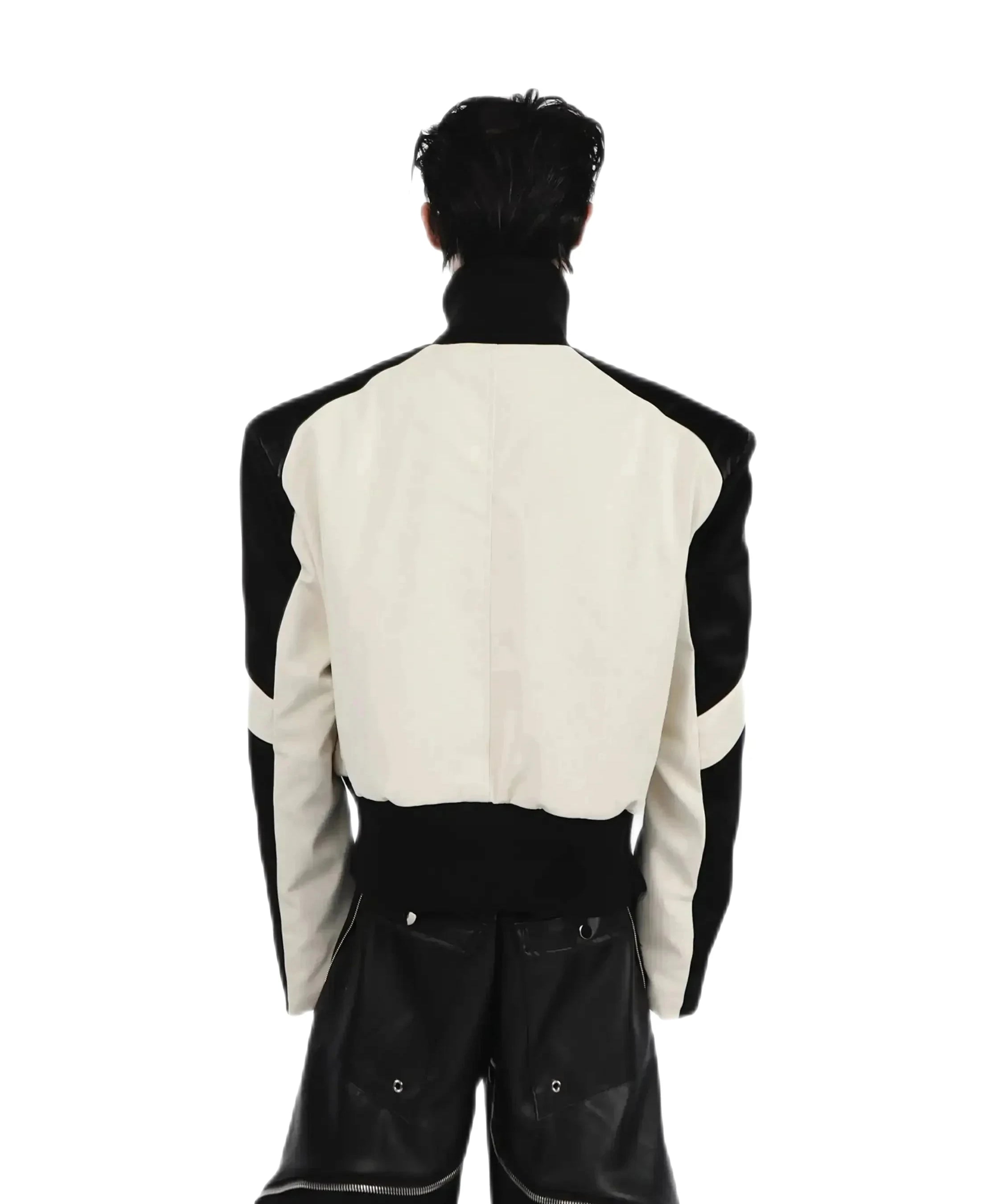 Opium Short Thickened Shoulder Pad Leather Jacket - Fuga