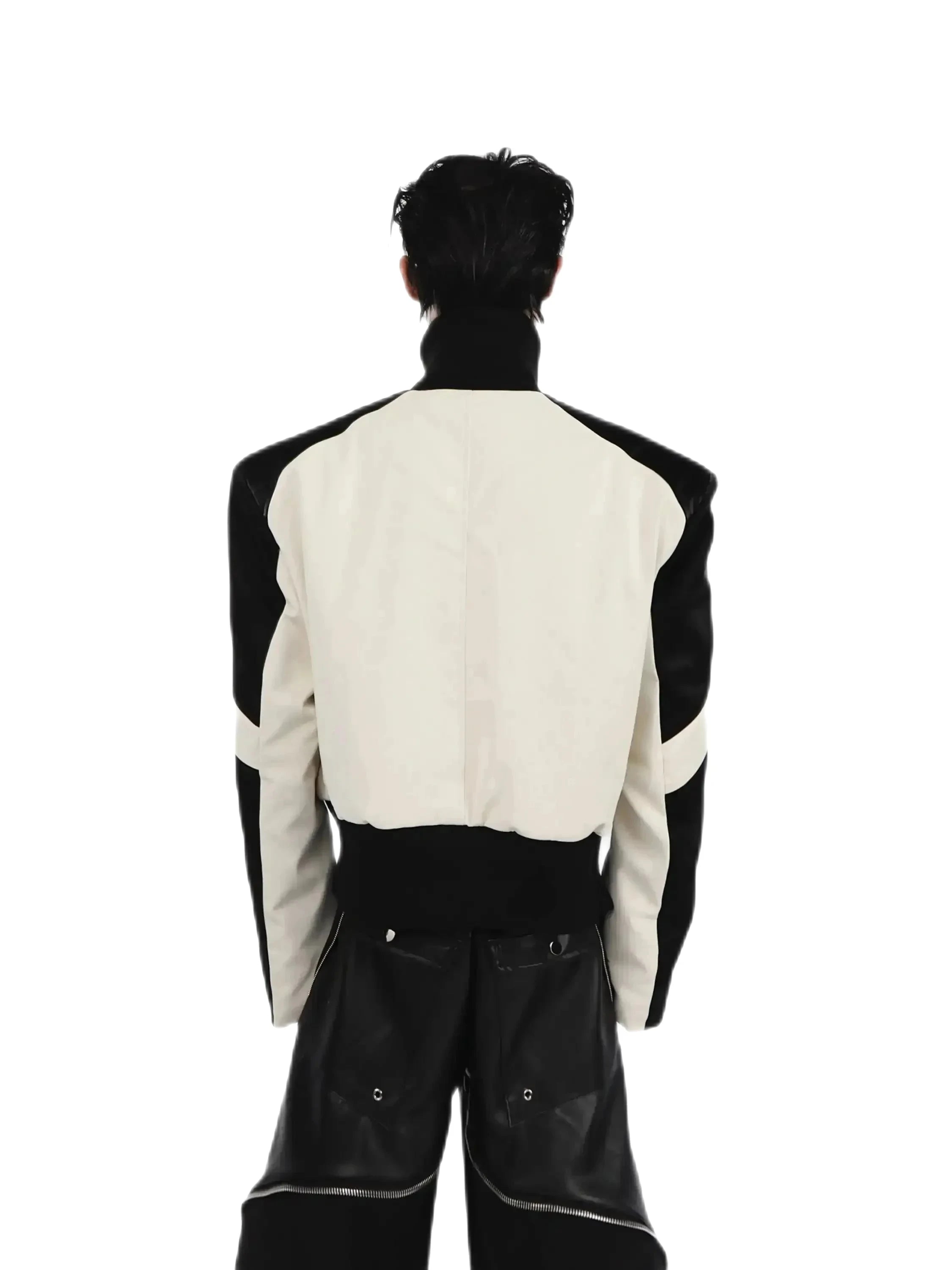 Opium Short Thickened Shoulder Pad Leather Jacket - Fuga