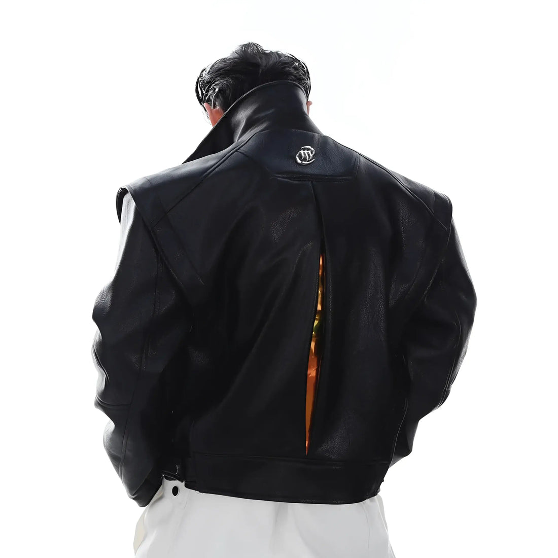Shoulder pad leather clearance jacket
