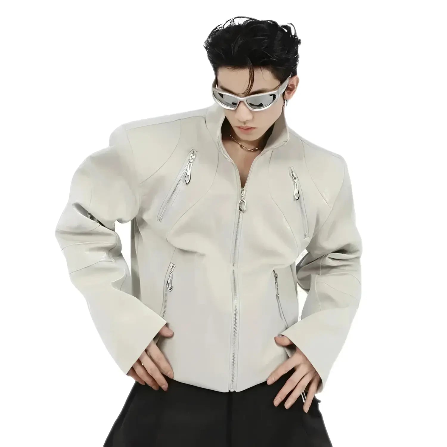 Opium Shoulder Pad Zipper Jacket