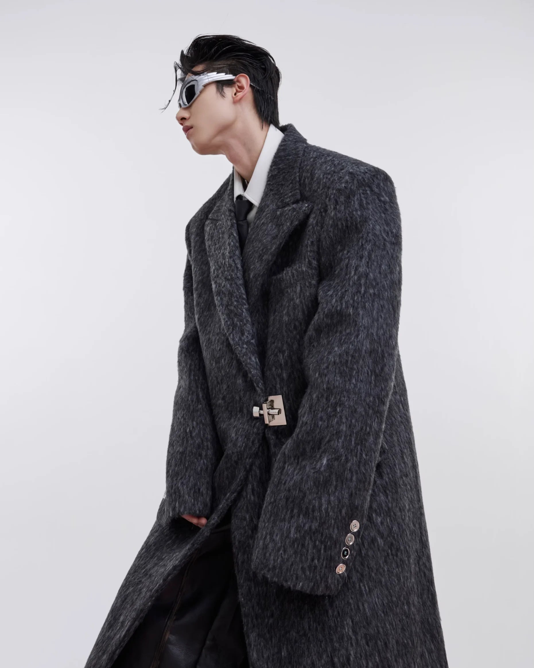 Opium Shoulder Padded Woolen Coat - Fuga Studios
