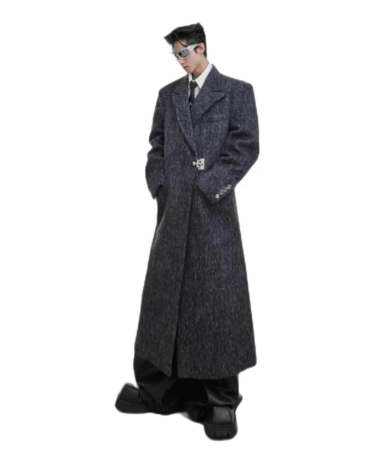 Opium Shoulder Padded Woolen Coat