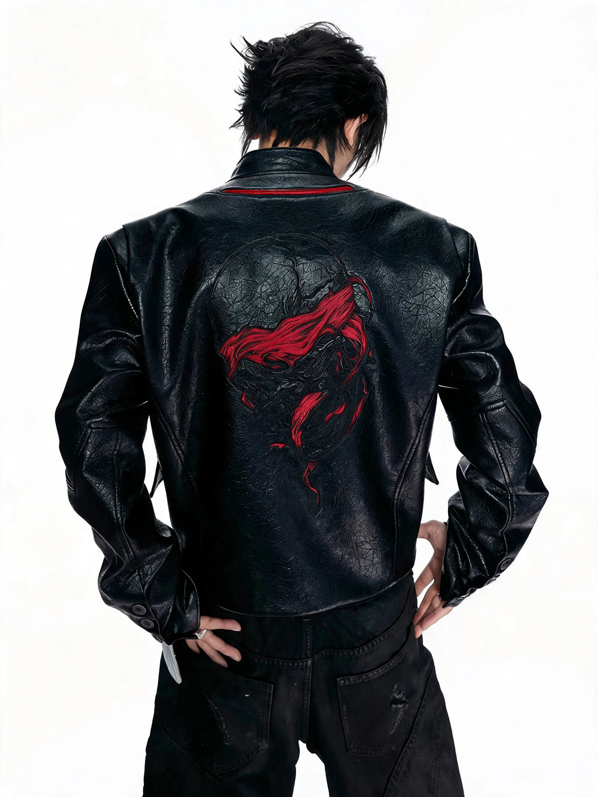 Opium Skull Leather Jacket Schwarz - Fuga Studios