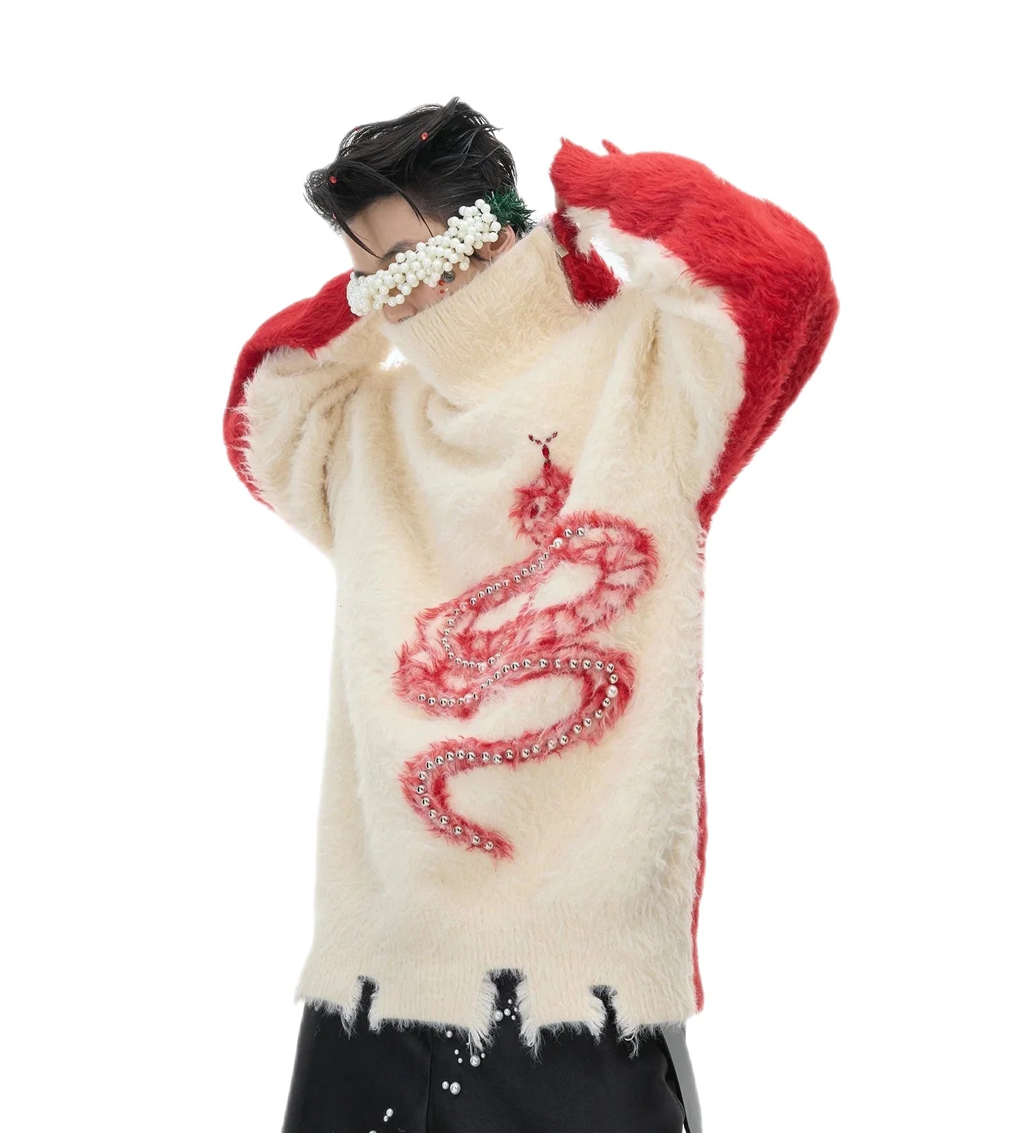 Opium Snake Fur Sweater - Fuga Studios