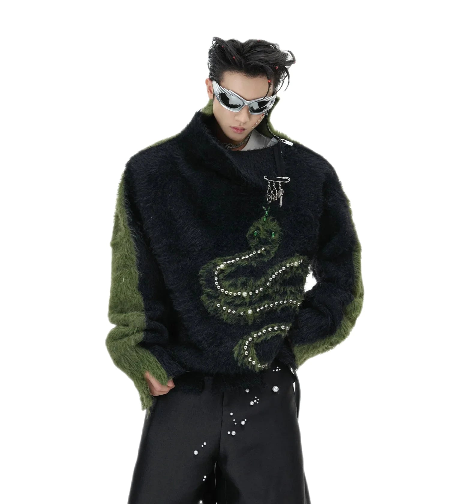 Opium Snake Fur Sweater - Fuga Studios