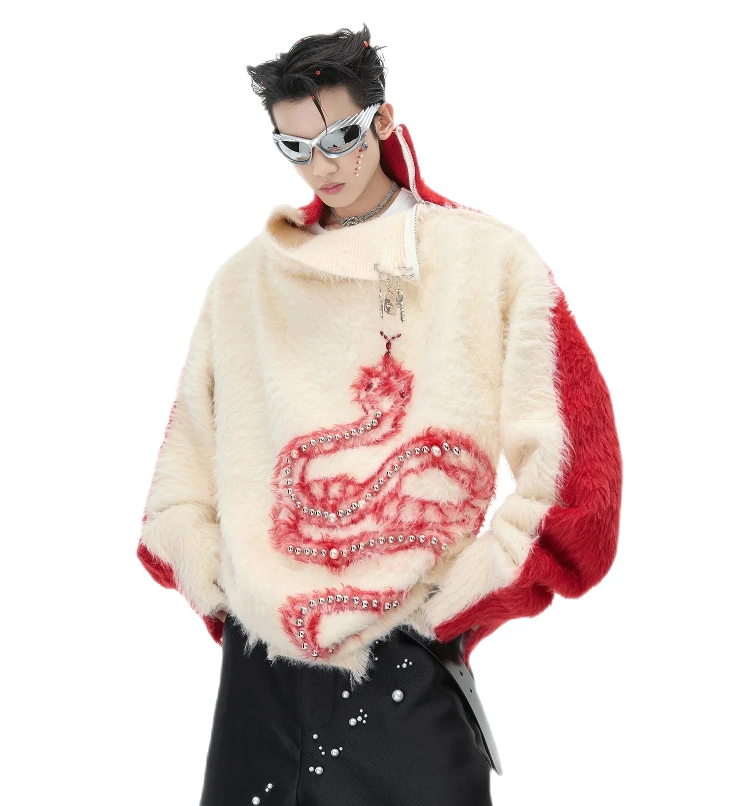 Opium Snake Fur Sweater - Fuga Studios