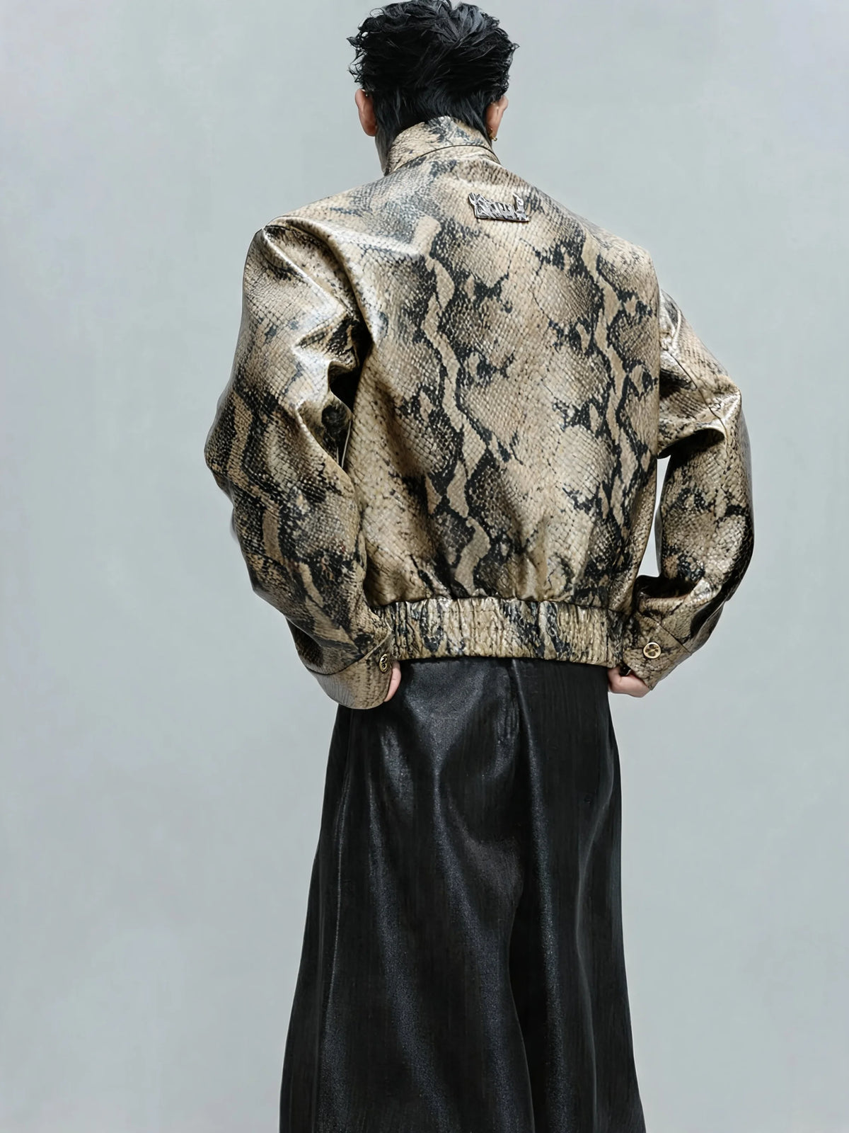 Opium Snakeskin Studded Bomber - Fuga Studios