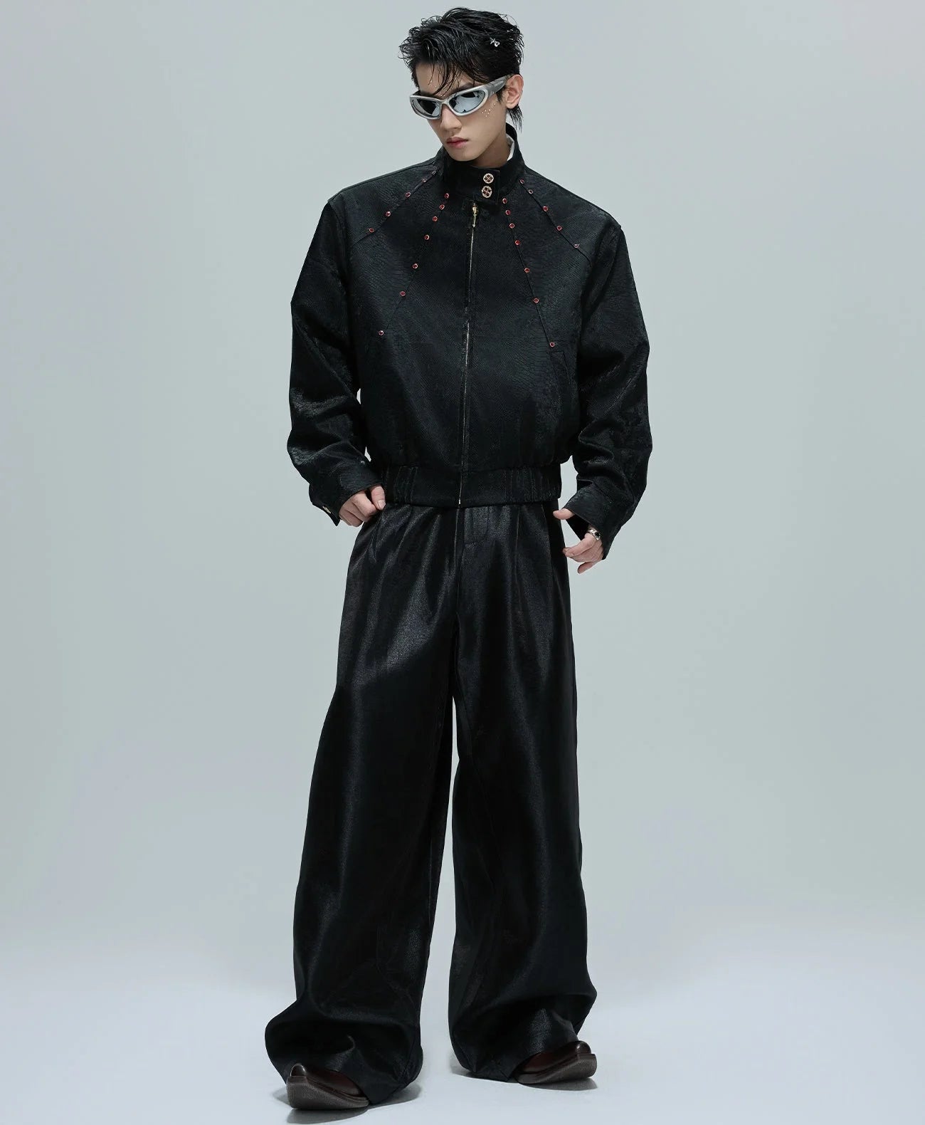 Opium Snakeskin Studded Bomber - Fūga-Studios