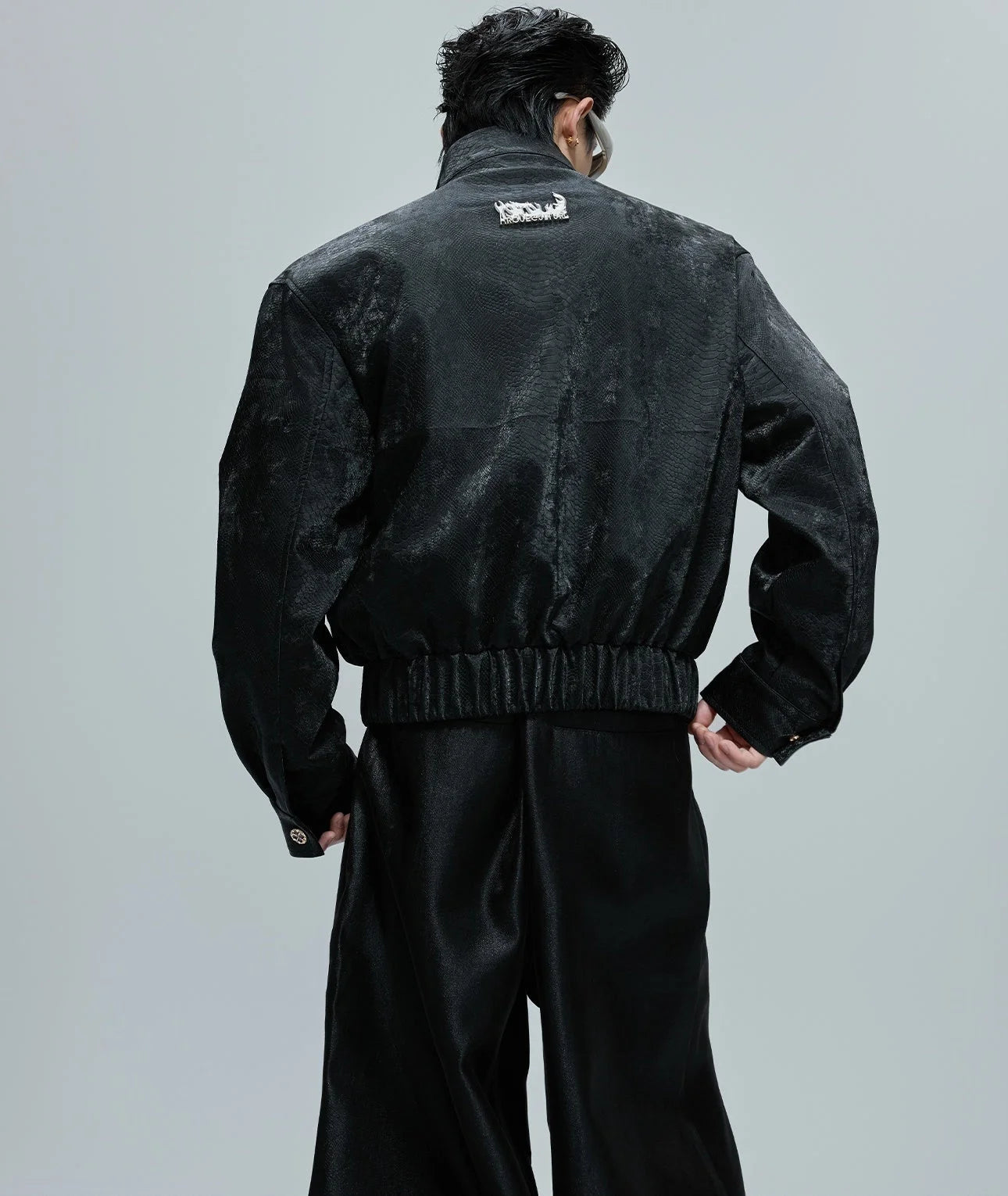 Opium Snakeskin Studded Bomber - Fūga-Studios