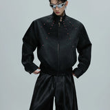 Opium Snakeskin Studded Bomber - Fūga-Studios