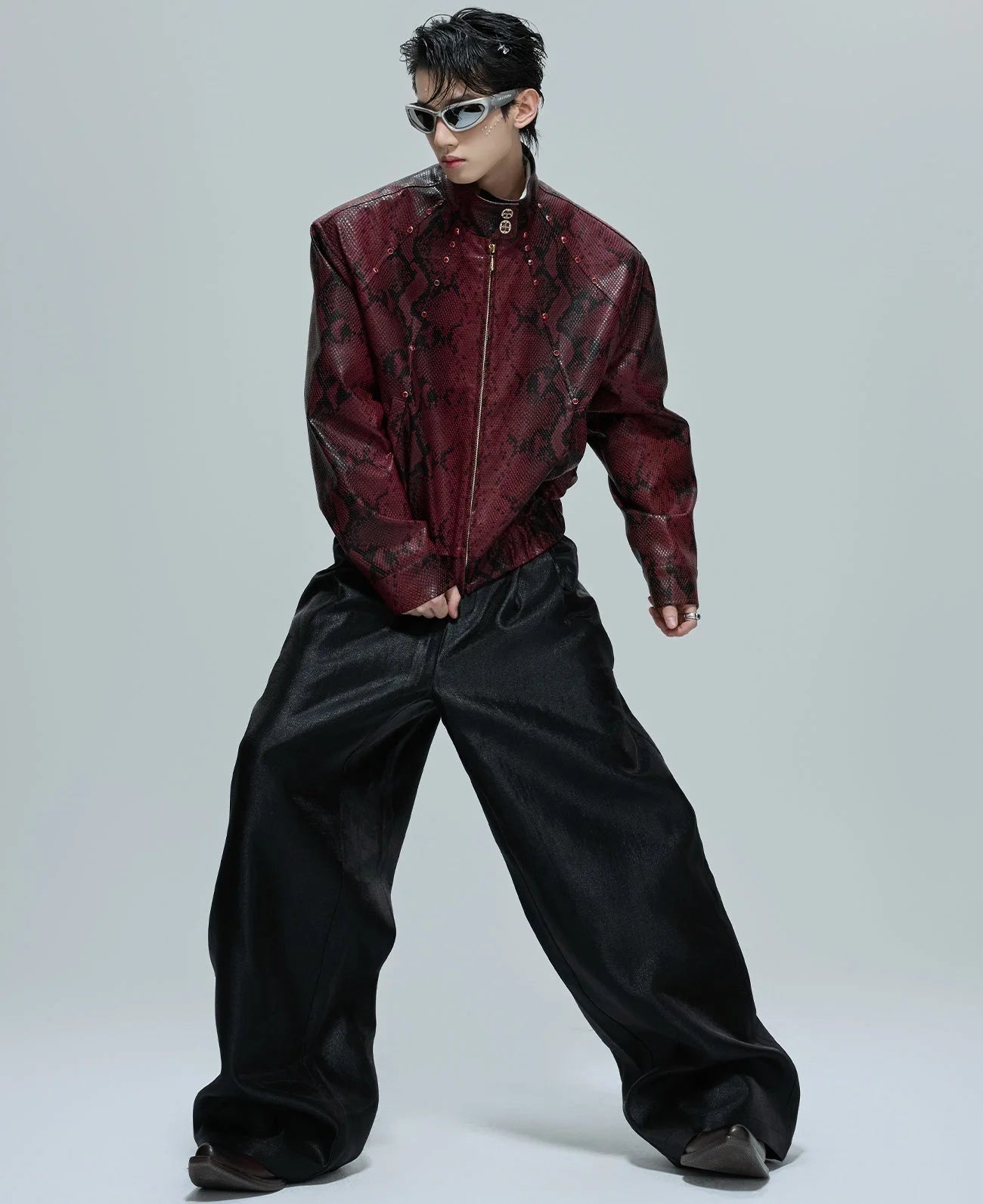 Opium Snakeskin Studded Bomber - Fūga-Studios