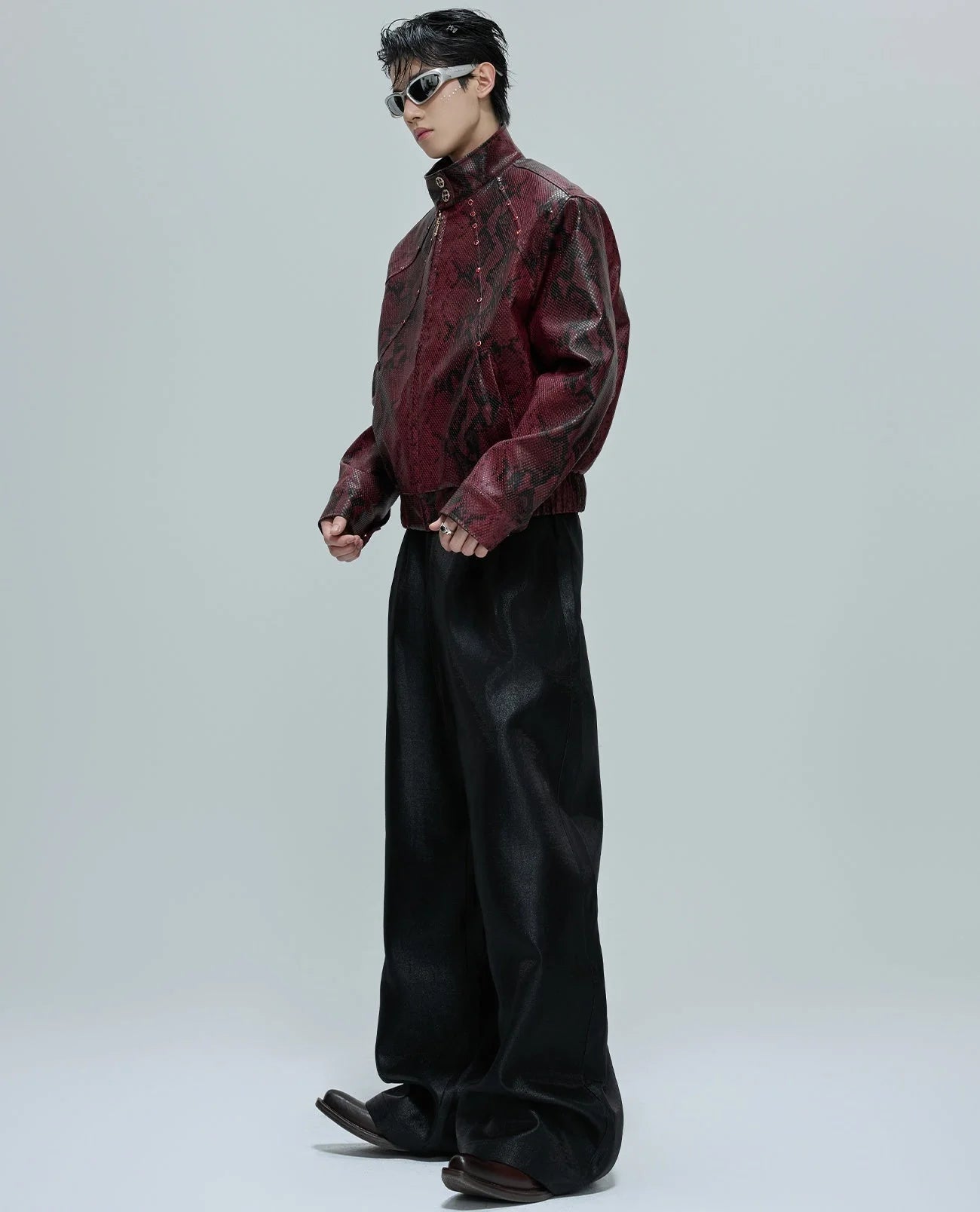 Opium Snakeskin Studded Bomber - Fūga-Studios