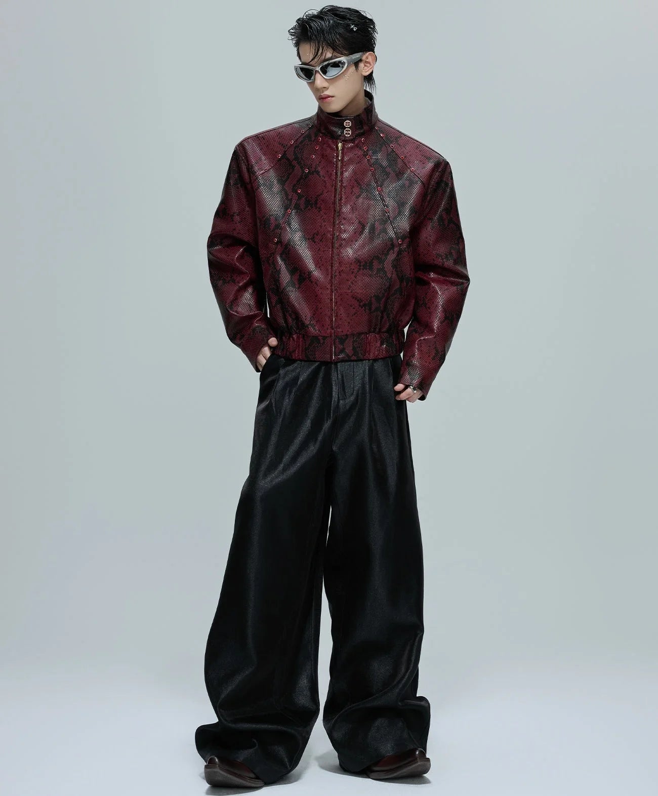 Opium Snakeskin Studded Bomber - Fūga-Studios