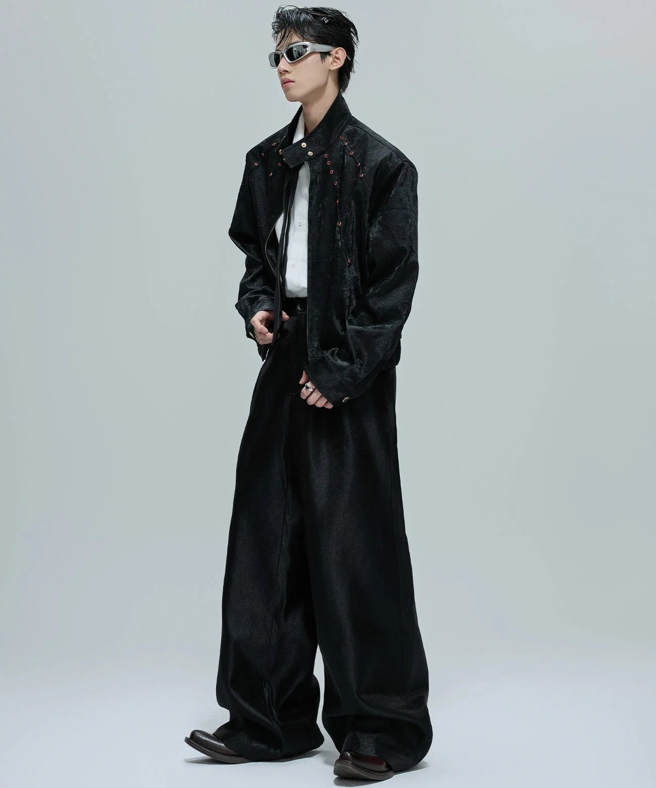 Opium Snakeskin Studded Bomber - Fūga-Studios