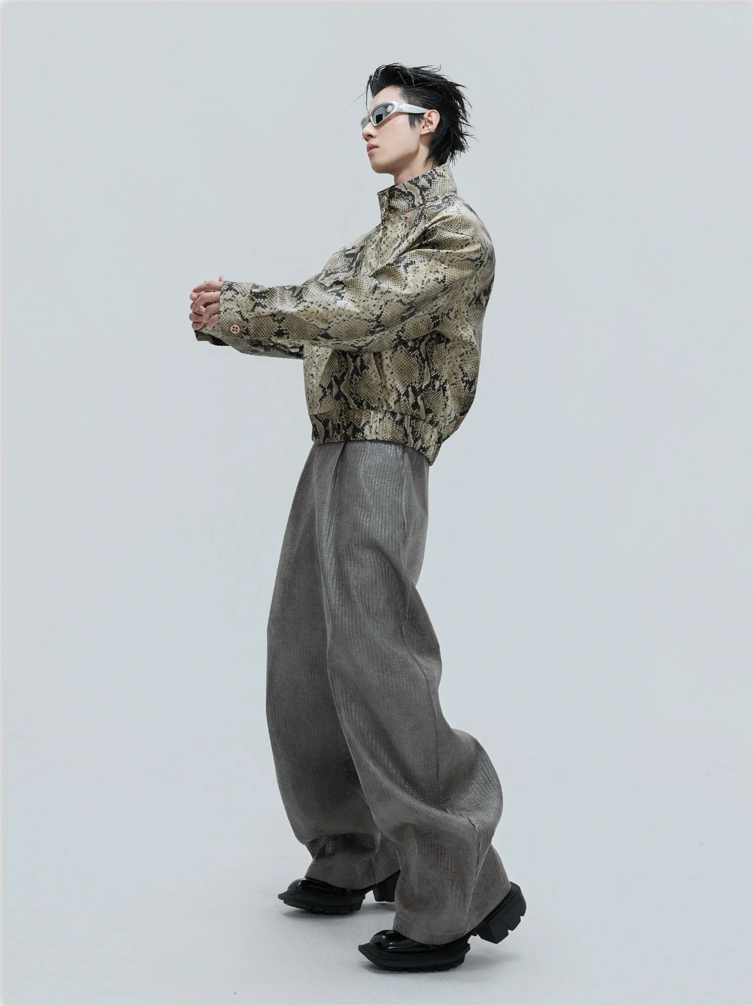 Opium Snakeskin Studded Bomber - Fūga-Studios