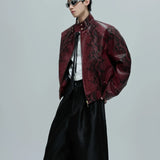 Opium Snakeskin Studded Bomber - Fūga-Studios