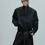 Opium Snakeskin Studded Bomber - Fūga-Studios