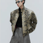 Opium Snakeskin Studded Bomber - Fūga-Studios