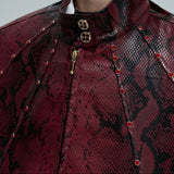 Opium Snakeskin Studded Bomber - Fūga-Studios