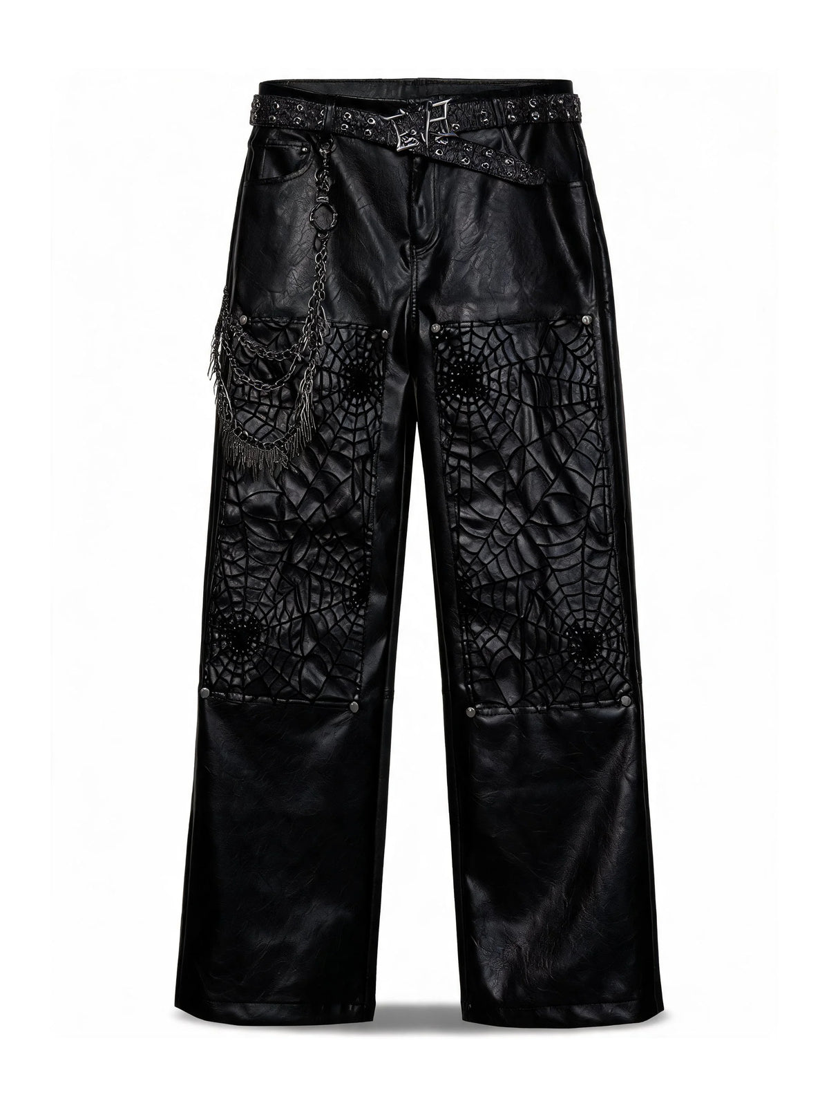 Opium Spiderweb Leather Pants Schwarz - Fuga Studios